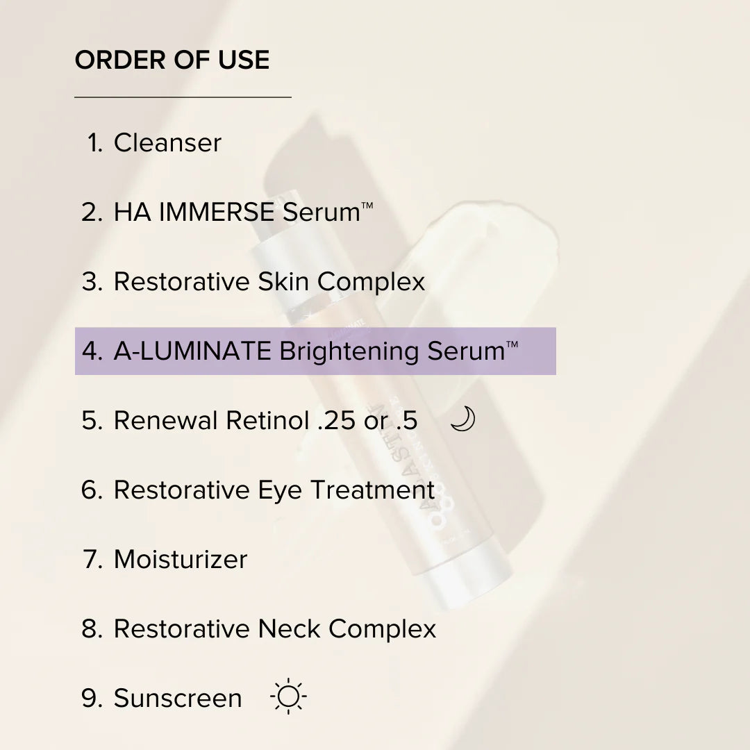Alastin A-LUMINATE Brightening Serum Order of Use
