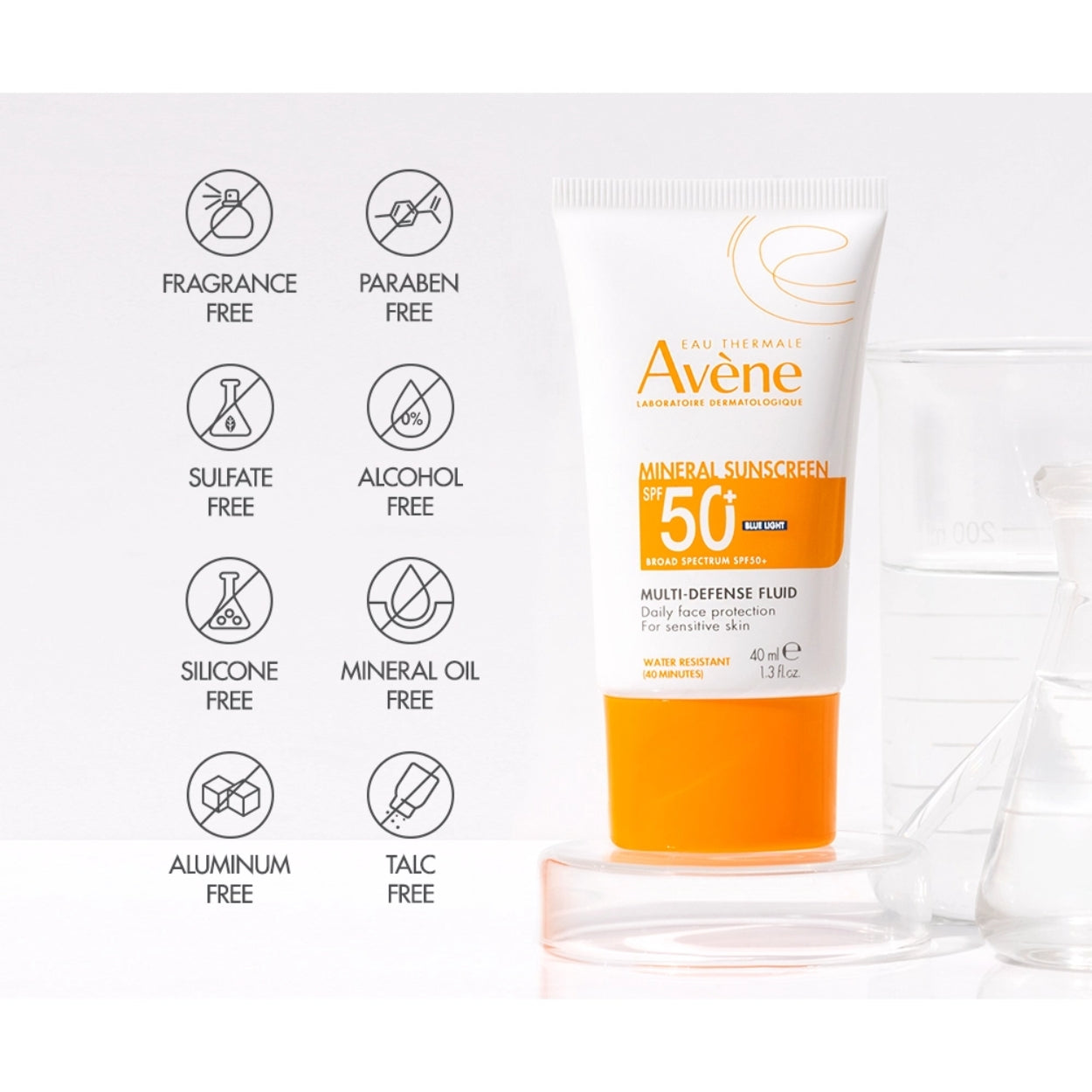 Mineral Sunscreen Multi-Defense Fluid SPF 50+ Features Image 2