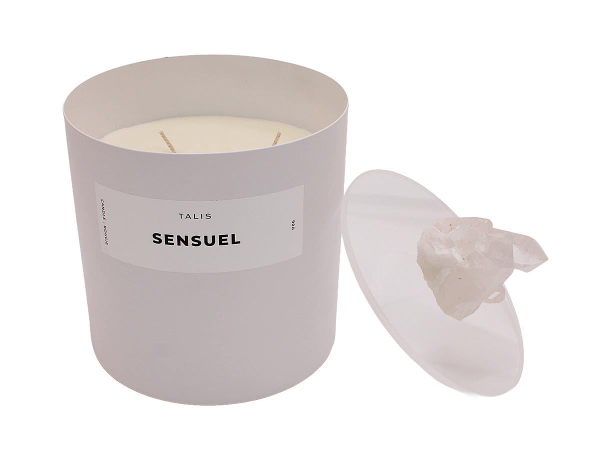 Sensuel White Tin Crystal Candle XL