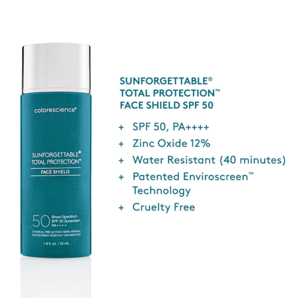 Colorescience Sunforgettable Total Protection Face Shield Classic SPF 50 Information
